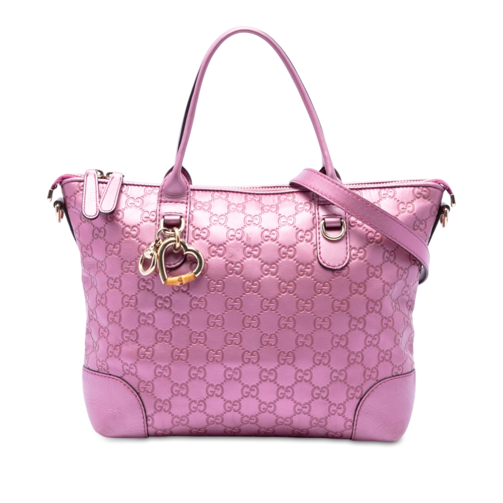 Pre-Loved Gucci Metallic Guccissima Heart Bit Satchel